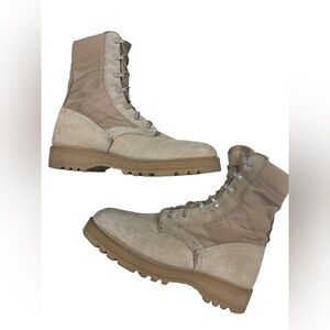 🇺🇸 Military Combat Boots Tan Size 8.5 Wide Tactical Lace Up